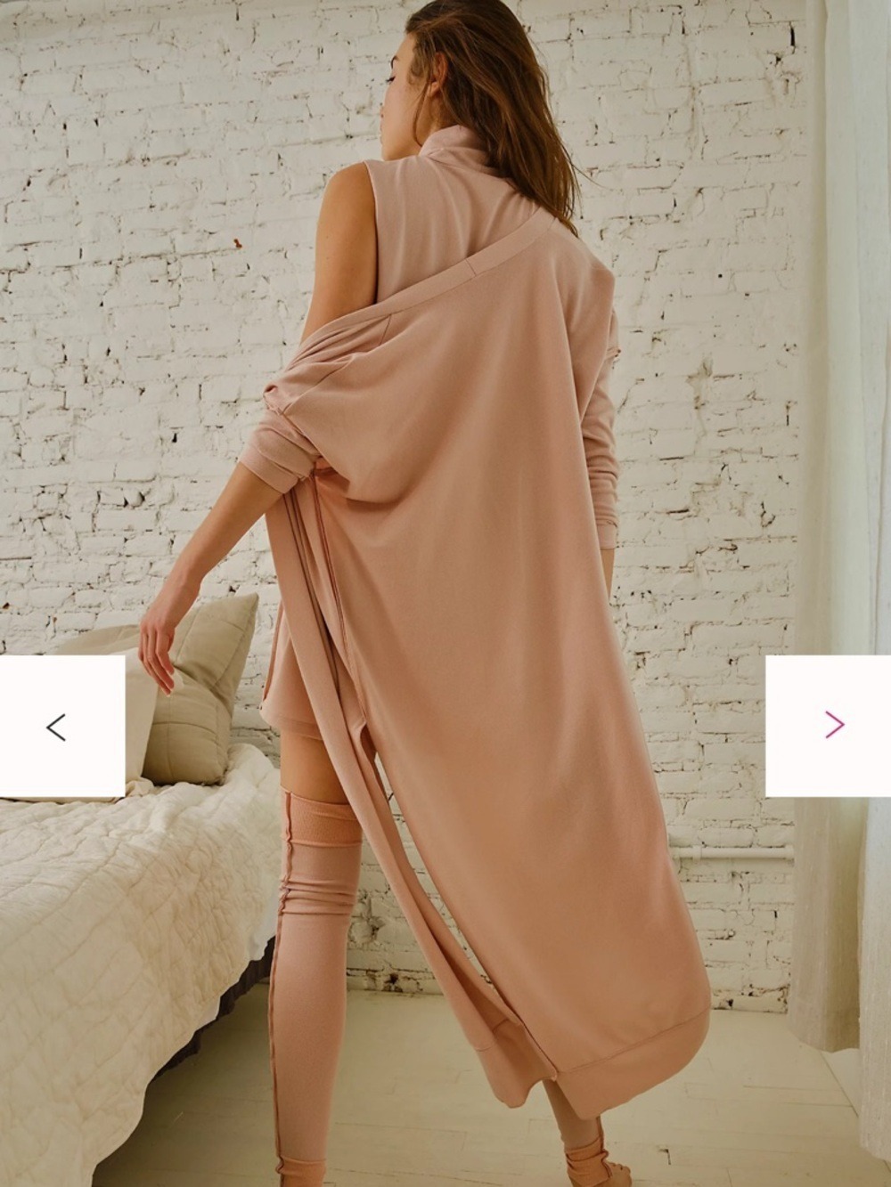 Free People Blush Pink Draped Long Robe
